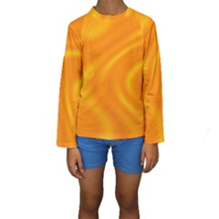 Honey Wave  Kids  Long Sleeve Swimwear by Sabelacarlos