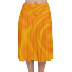 Honey Wave  Velvet Flared Midi Skirt by Sabelacarlos