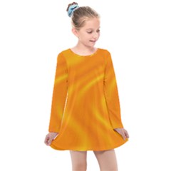 Honey Wave  Kids  Long Sleeve Dress by Sabelacarlos