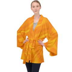 Honey Wave  Long Sleeve Velvet Kimono  by Sabelacarlos