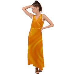 Honey Wave  V-neck Chiffon Maxi Dress by Sabelacarlos