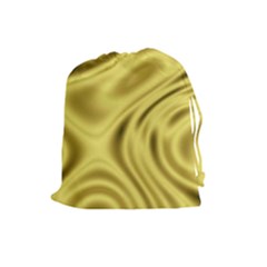 Golden Wave  Drawstring Pouch (large) by Sabelacarlos