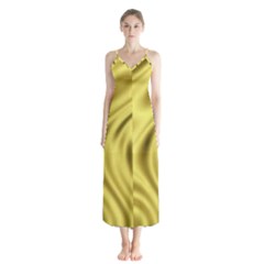 Golden Wave  Button Up Chiffon Maxi Dress