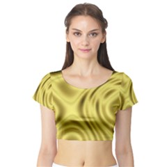 Golden Wave  Short Sleeve Crop Top by Sabelacarlos