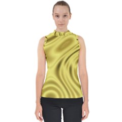 Golden Wave  Mock Neck Shell Top by Sabelacarlos