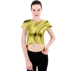 Golden Wave  Crew Neck Crop Top by Sabelacarlos