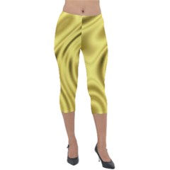 Golden Wave  Lightweight Velour Capri Leggings 