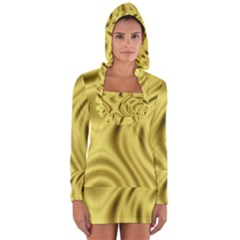 Golden Wave  Long Sleeve Hooded T-shirt by Sabelacarlos