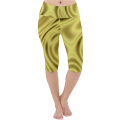 Golden Wave  Lightweight Velour Cropped Yoga Leggings