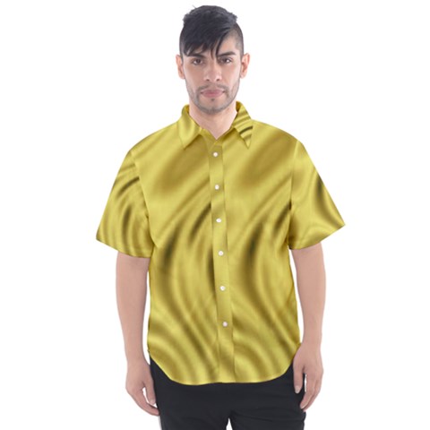 Golden Wave  Men s Short Sleeve Shirt by Sabelacarlos