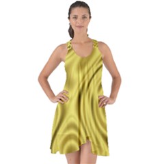 Golden Wave  Show Some Back Chiffon Dress by Sabelacarlos