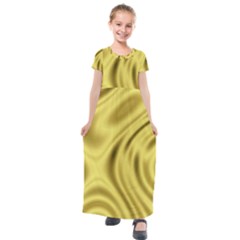 Golden Wave  Kids  Short Sleeve Maxi Dress by Sabelacarlos