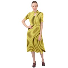 Golden Wave  Keyhole Neckline Chiffon Dress by Sabelacarlos