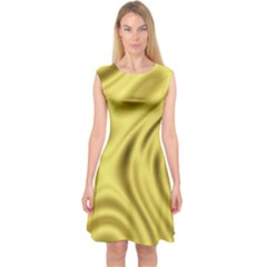 Golden Wave  Capsleeve Midi Dress by Sabelacarlos