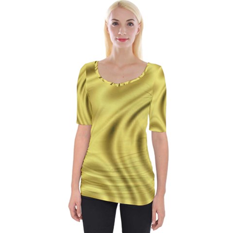 Golden Wave  Wide Neckline Tee by Sabelacarlos