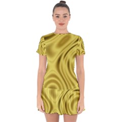 Golden Wave  Drop Hem Mini Chiffon Dress by Sabelacarlos