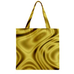 Golden Wave Zipper Grocery Tote Bag by Sabelacarlos