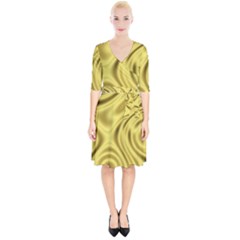 Golden Wave Wrap Up Cocktail Dress by Sabelacarlos