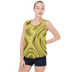 Golden Wave Bubble Hem Chiffon Tank Top by Sabelacarlos