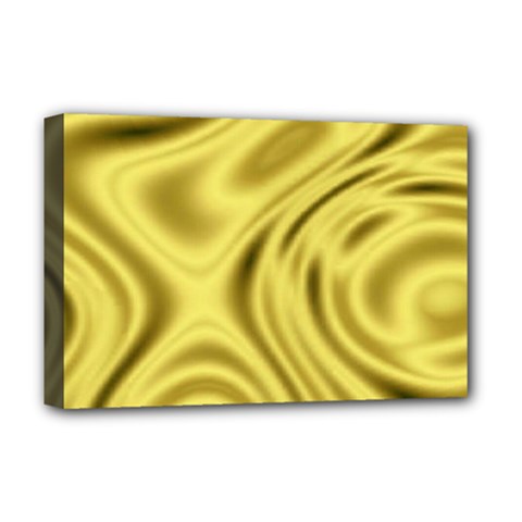 Golden Wave Deluxe Canvas 18  X 12  (stretched) by Sabelacarlos