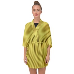 Golden Wave Half Sleeve Chiffon Kimono by Sabelacarlos