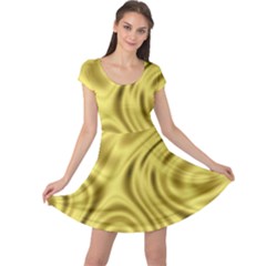 Golden Wave Cap Sleeve Dress by Sabelacarlos