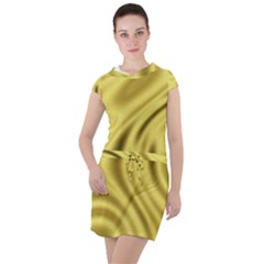 Golden Wave Drawstring Hooded Dress by Sabelacarlos