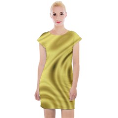 Golden Wave Cap Sleeve Bodycon Dress by Sabelacarlos