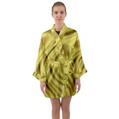 Golden Wave Long Sleeve Satin Kimono