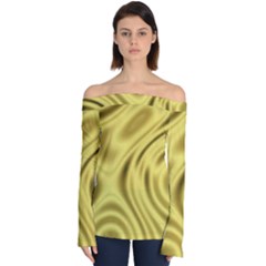 Golden Wave Off Shoulder Long Sleeve Top by Sabelacarlos