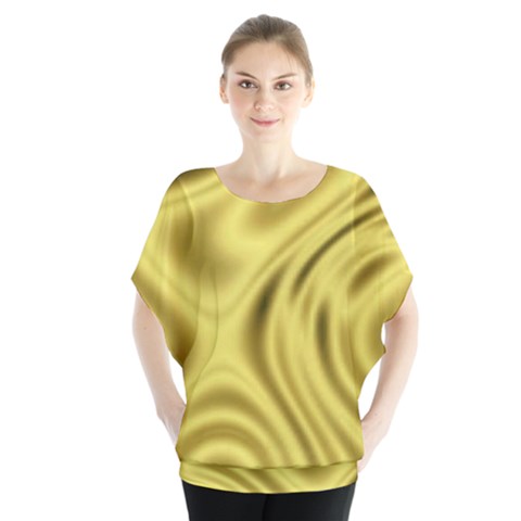 Golden Wave Batwing Chiffon Blouse by Sabelacarlos