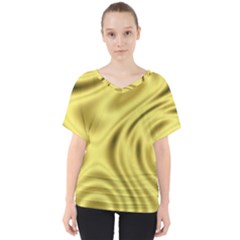 Golden Wave V-neck Dolman Drape Top by Sabelacarlos