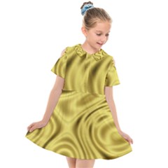 Golden Wave Kids  Short Sleeve Shirt Dress by Sabelacarlos