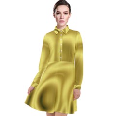 Golden Wave 2 Long Sleeve Chiffon Shirt Dress by Sabelacarlos