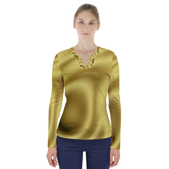 Golden Wave 2 V-Neck Long Sleeve Top