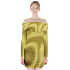 Golden Wave 2 Long Sleeve Off Shoulder Dress by Sabelacarlos