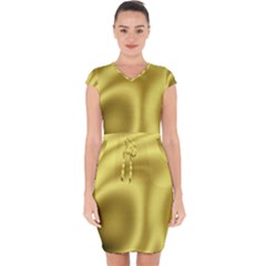 Golden Wave 2 Capsleeve Drawstring Dress  by Sabelacarlos