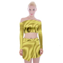 Golden Wave 2 Off Shoulder Top With Mini Skirt Set by Sabelacarlos