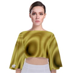 Golden Wave 2 Tie Back Butterfly Sleeve Chiffon Top by Sabelacarlos