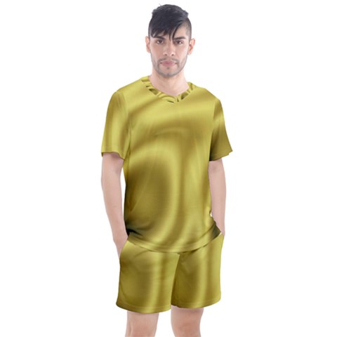 Golden Wave 2 Men s Mesh Tee And Shorts Set by Sabelacarlos