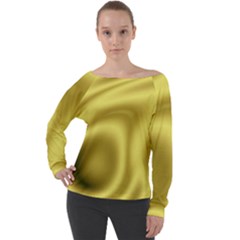 Golden Wave 2 Off Shoulder Long Sleeve Velour Top by Sabelacarlos