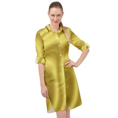 Golden Wave 2 Long Sleeve Mini Shirt Dress by Sabelacarlos