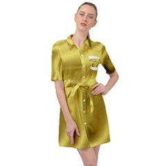 Golden Wave 2 Belted Shirt Dress by Sabelacarlos