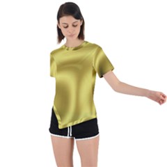 Golden Wave 2 Asymmetrical Short Sleeve Sports Tee by Sabelacarlos