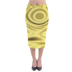 Golden Wave 3 Velvet Midi Pencil Skirt by Sabelacarlos