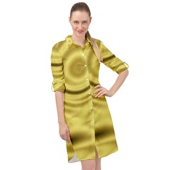 Golden Wave 3 Long Sleeve Mini Shirt Dress by Sabelacarlos