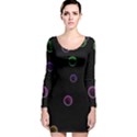 Bubble In Dark 2 Long Sleeve Velvet Bodycon Dress View1