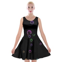 Bubble In Dark 2 Velvet Skater Dress by Sabelacarlos