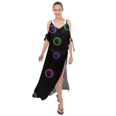 Bubble In Dark 2 Maxi Chiffon Cover Up Dress by Sabelacarlos