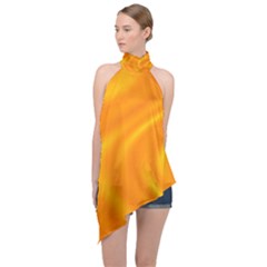 Honey Wave 1 Halter Asymmetric Satin Top by Sabelacarlos